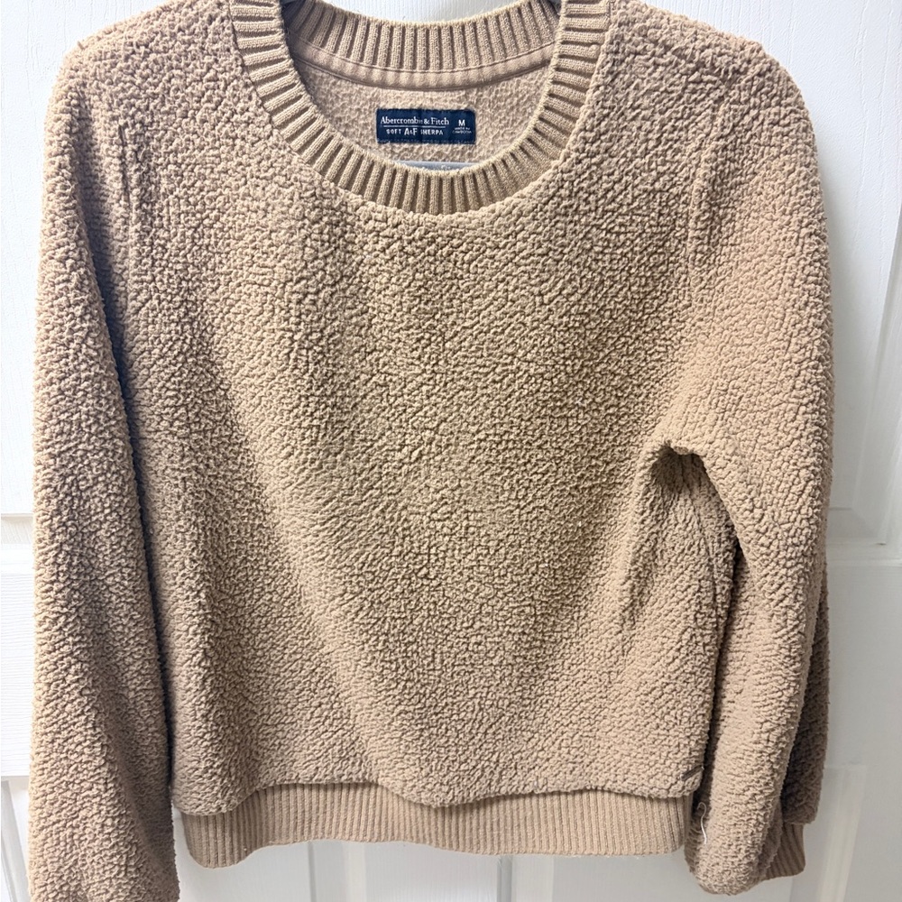 Abercrombie & Fitch Beige Sherpa Sweater